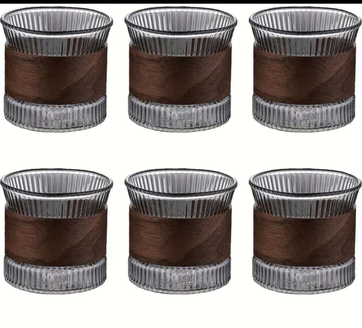 ESPRESSO GLASS WHITH WOODEN HANDLE