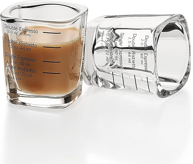 Espresso glass - with markings for setting machine - 1 piece