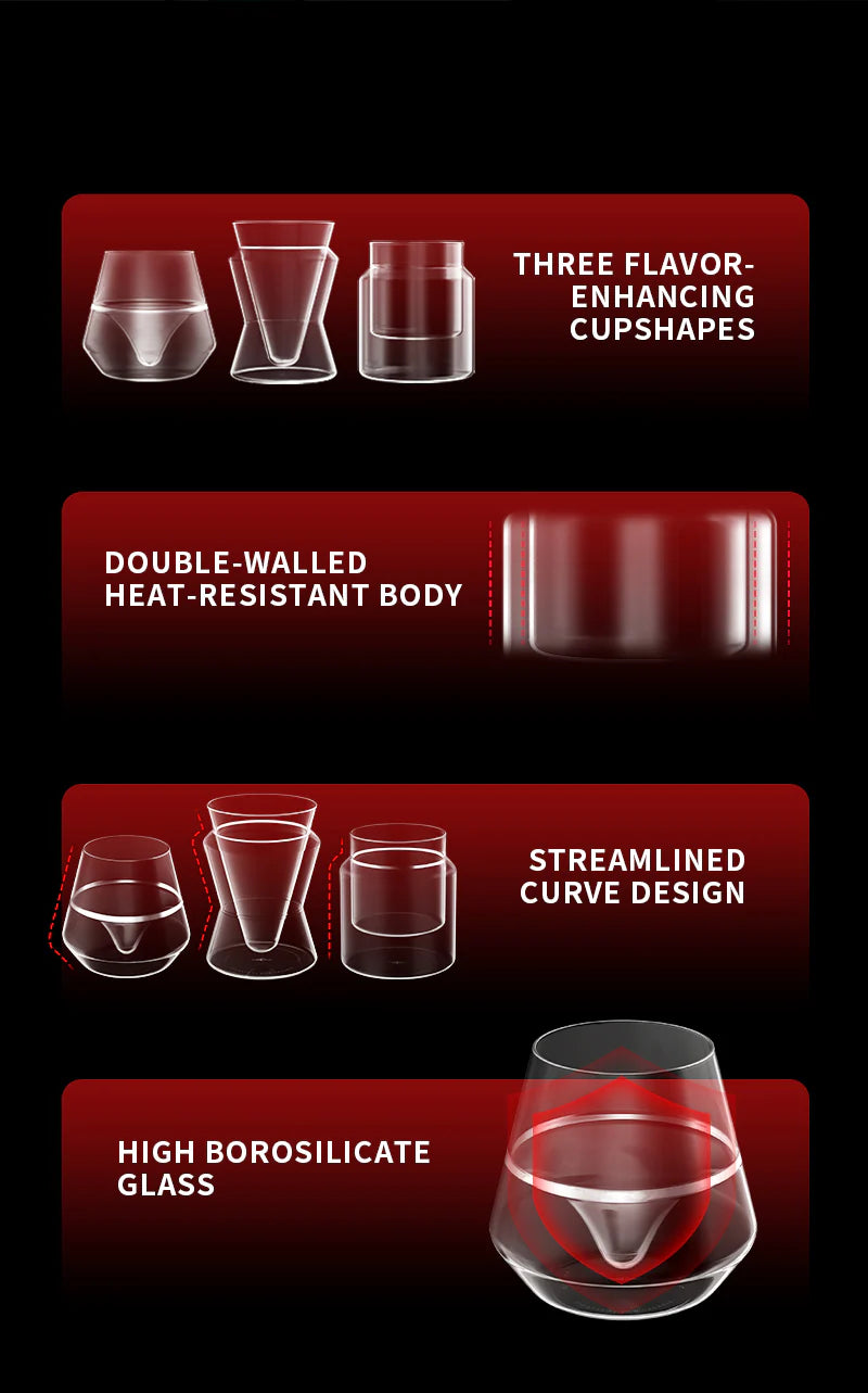 MHW-3BOMBER - Double Wall Series Glass Cup Black