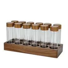 Coffee bean storage container set with base