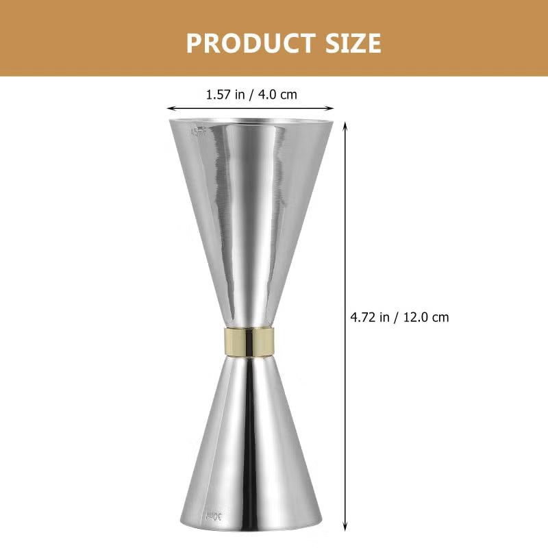 Stainless Steel Cocktail Jigger Double Shot Measuring Cup 30 45ml Silver