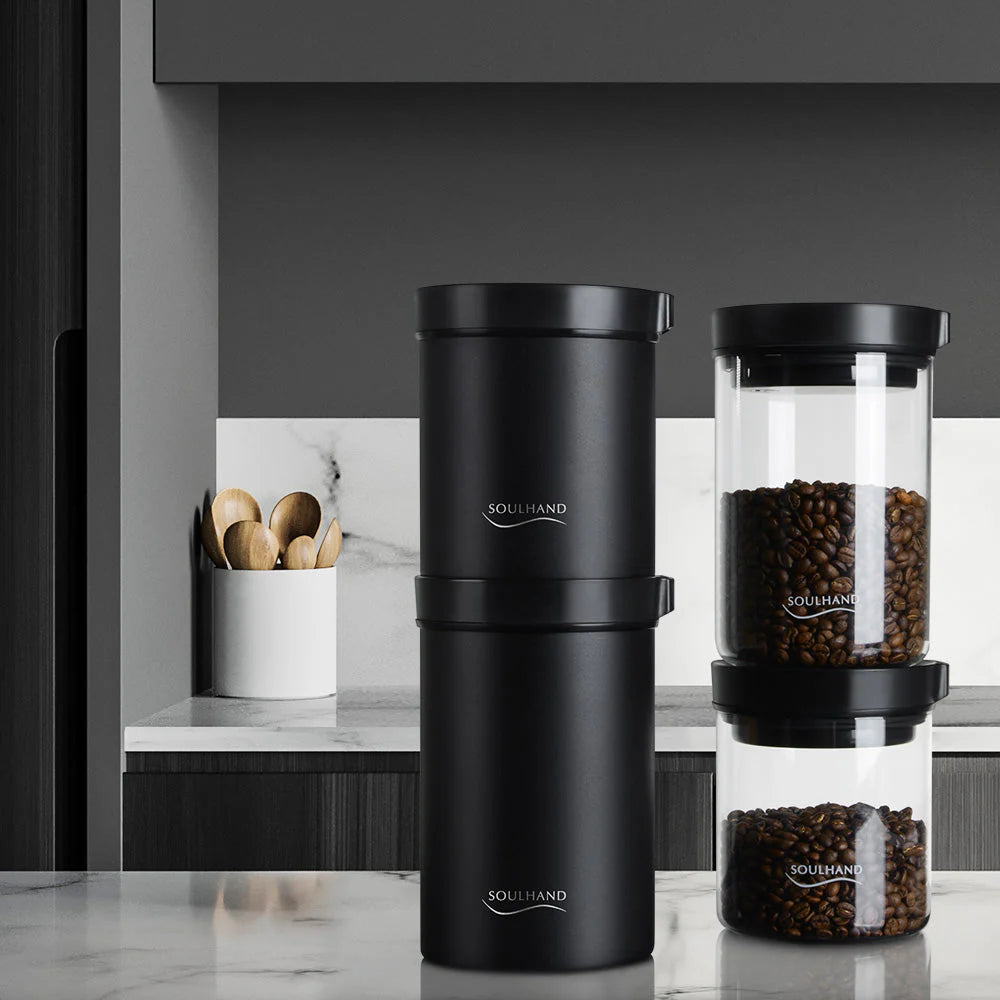 Soulhand Vacuum Coffee Canister - Stainless Steel Body