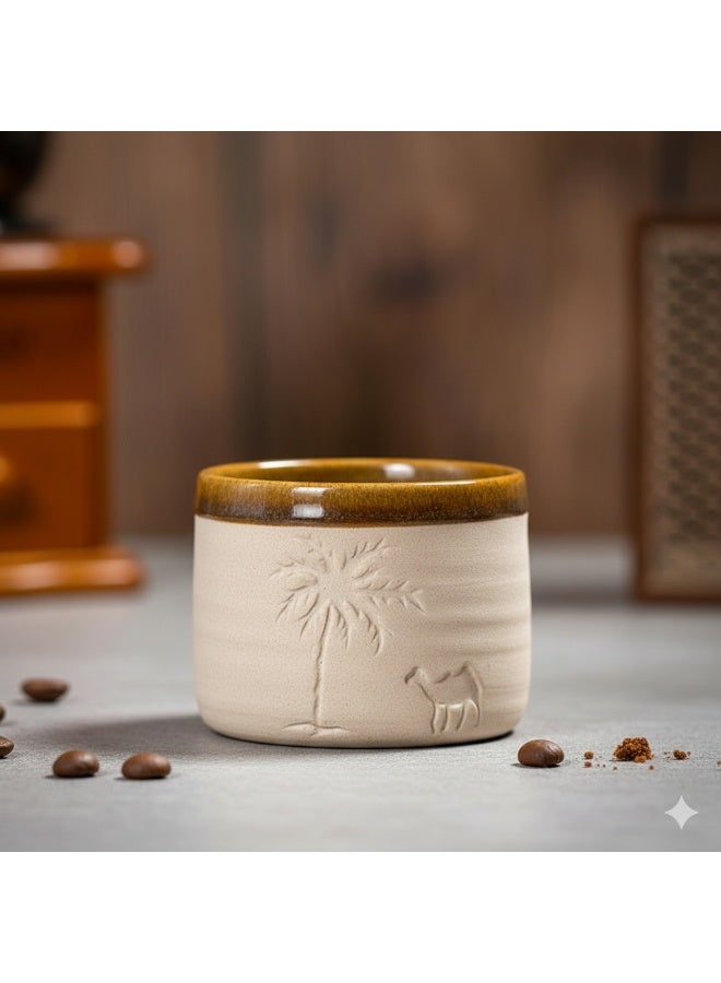 coffee mug, Palm trees and camels, Arabica coffee cup, 1pc