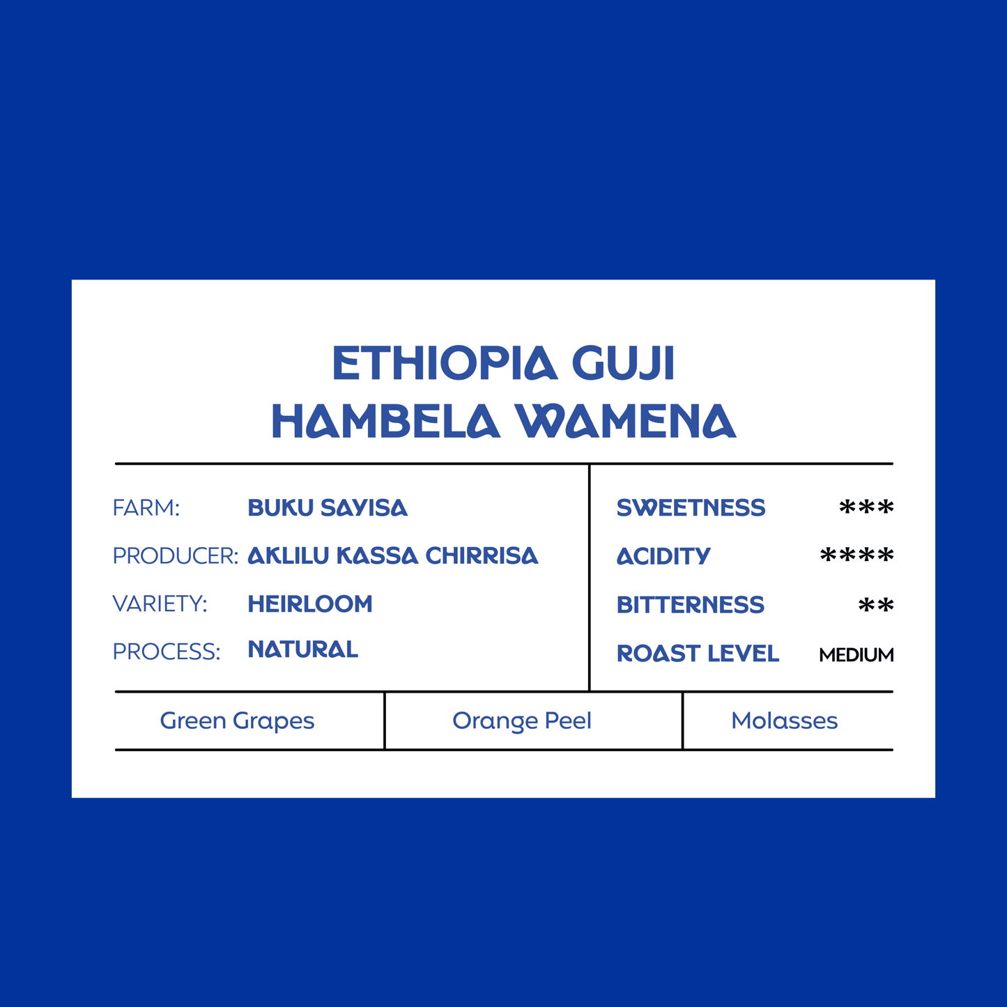 Ethiopia Guji Hambela Wamena (espresso) - 250g
