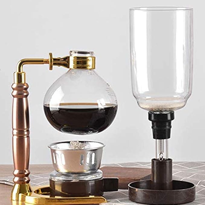 Syphon Coffee Maker Gold 3 Cups Gold