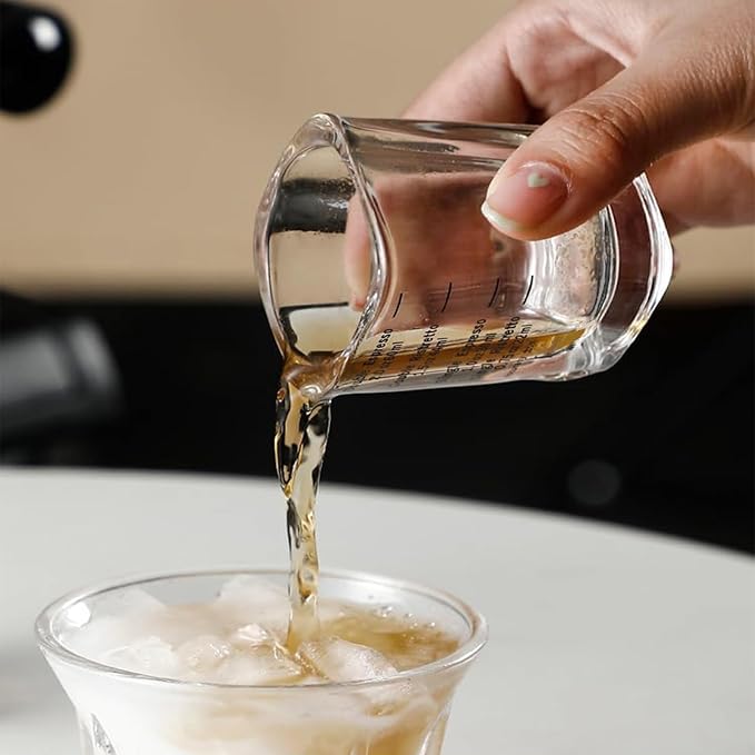 Espresso glass - with markings for setting machine - 1 piece