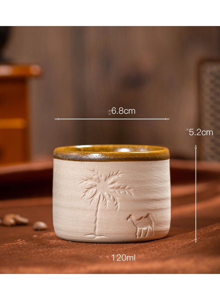 coffee mug, Palm trees and camels, Arabica coffee cup, 1pc
