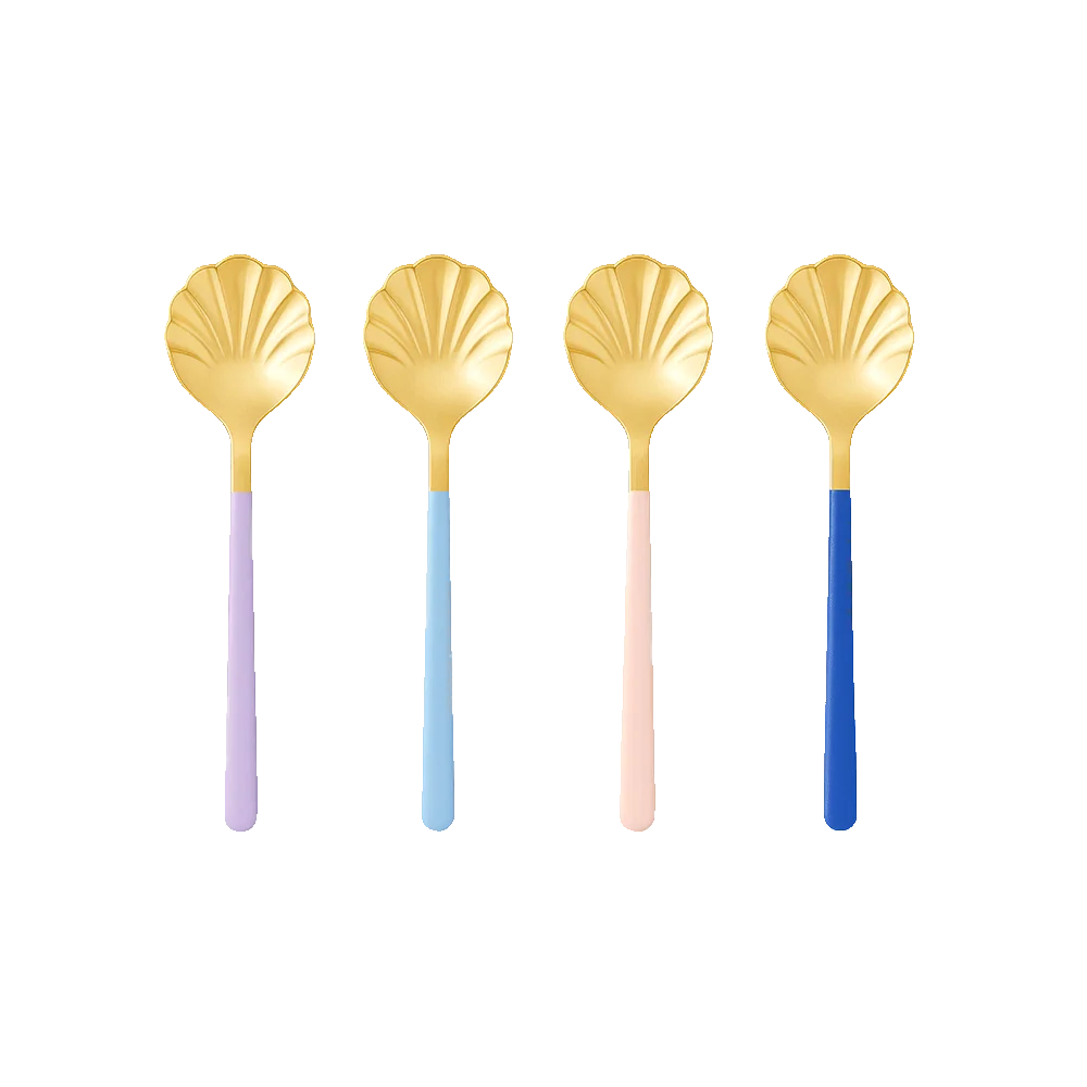 Colorful Shell-Shaped Set of 4
