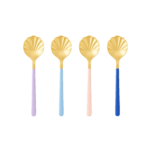 Colorful Shell-Shaped Set of 4