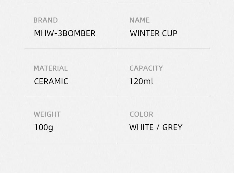 MHW-3BOMBER - Ceramic Winter Cup - 120ml