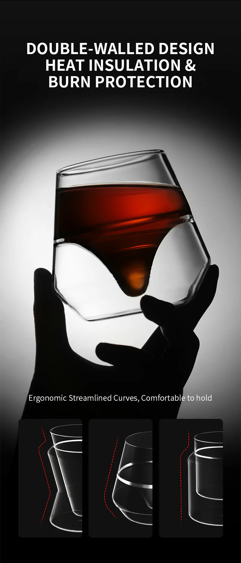 MHW-3BOMBER - Double Wall Series Glass Cup - Transparent