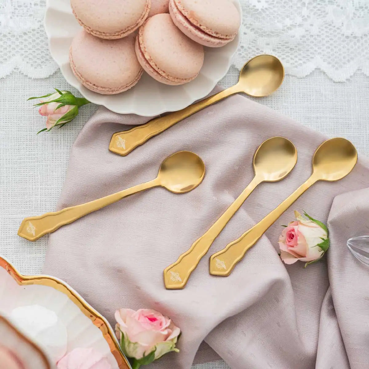 Set of 4 golden teaspoons - Bridgerton