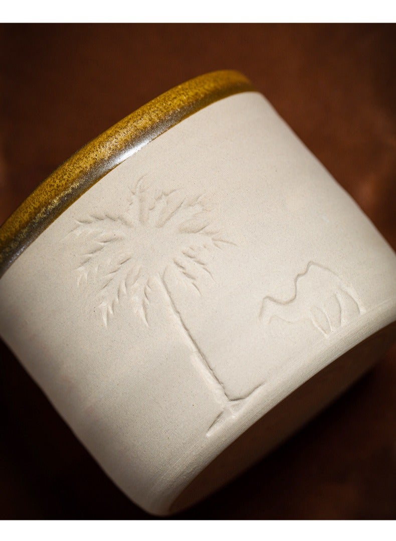 coffee mug, Palm trees and camels, Arabica coffee cup, 1pc